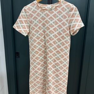 Zara Textured Knit Top in Orange and Cream